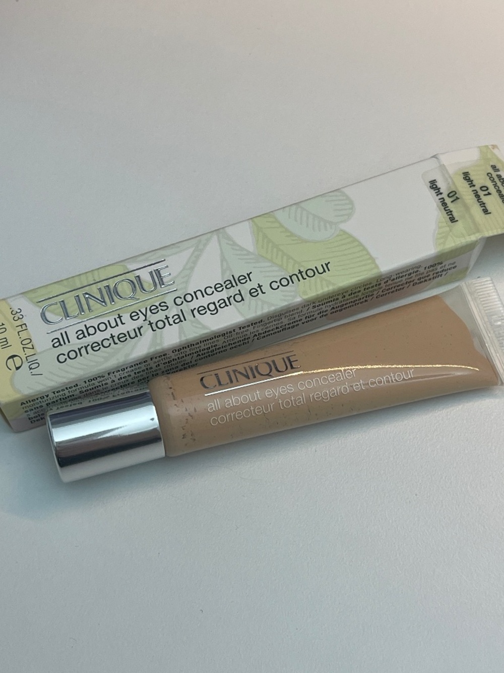 NEW RARE Clinique All About Eyes Concealer 0.33fl.oz./10ml - 01 light neutral